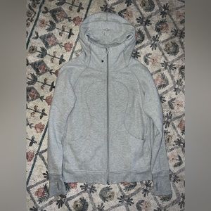 lululemon Full-Length Full-Zip Scuba in Heathered Grey